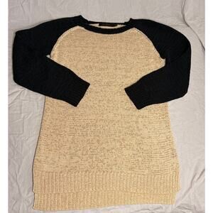 VTG The Limited Tan and Black Cotton Blend Light Sweater M